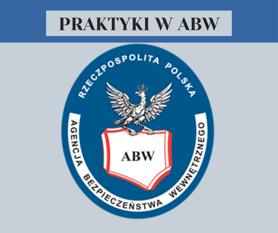 Logo Agencji Bezpieczeństwa Wewnętrznego. Praktyki w ABW