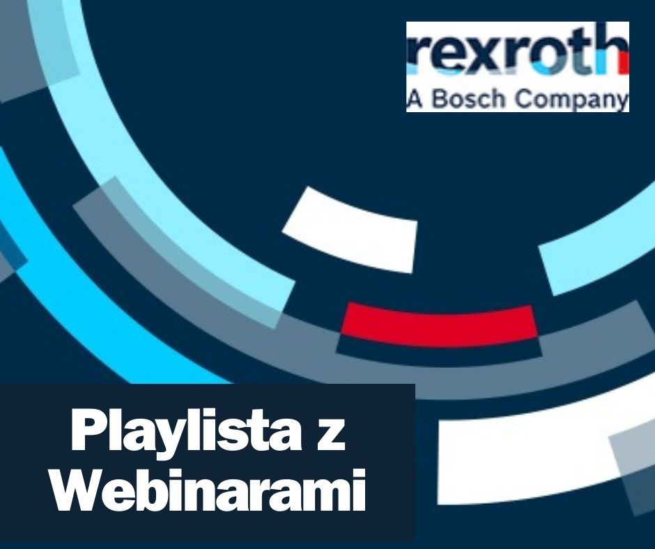grafika promująca pleylistę z webinarami rexroth Bosch Company