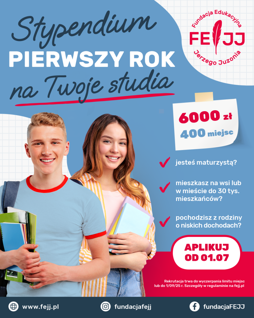 Plakat przedstawiający najważniejsze informacje na temat programu.