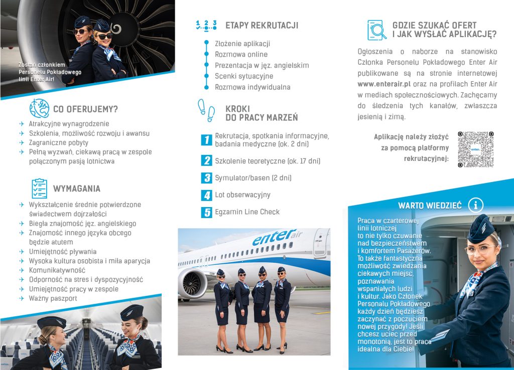 Grafika opisuje ofertę pracy w enter air